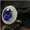 Image 8 : Luxury Tanzanite and Concentric Diamond Halo Ring