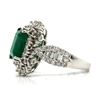 Image 3 : Emerald Ring with Round and Baguette Diamond Halo
