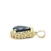 Image 3 : Pear-Shaped Blue Sapphire and Diamond Halo Pendant