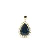 Image 4 : Pear-Shaped Blue Sapphire and Diamond Halo Pendant