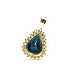 Image 5 : Pear-Shaped Blue Sapphire and Diamond Halo Pendant