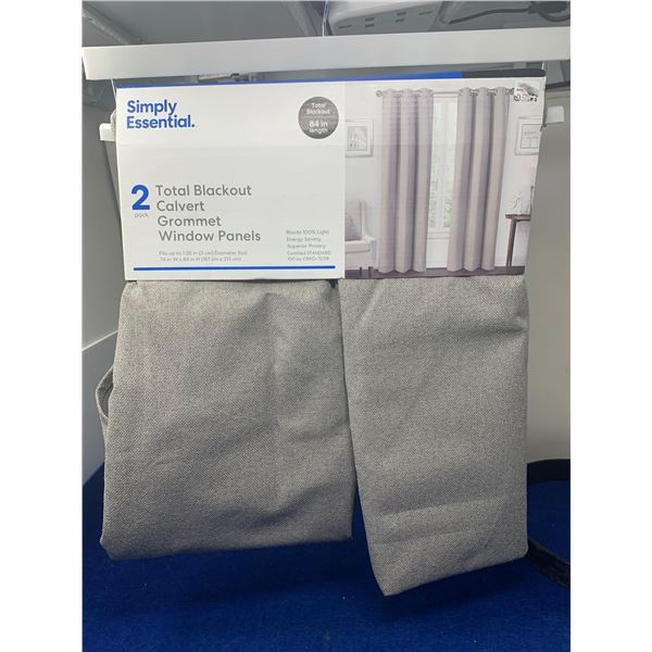Simply Essential Total Blackout Calvert Grommet Window Panels (74in x 84in)