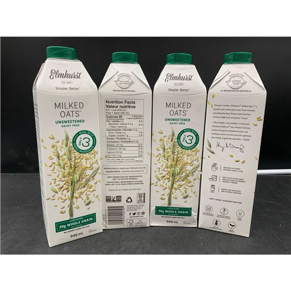 Elmhurst Milked Oats Unsweetend (4 x 946ml)