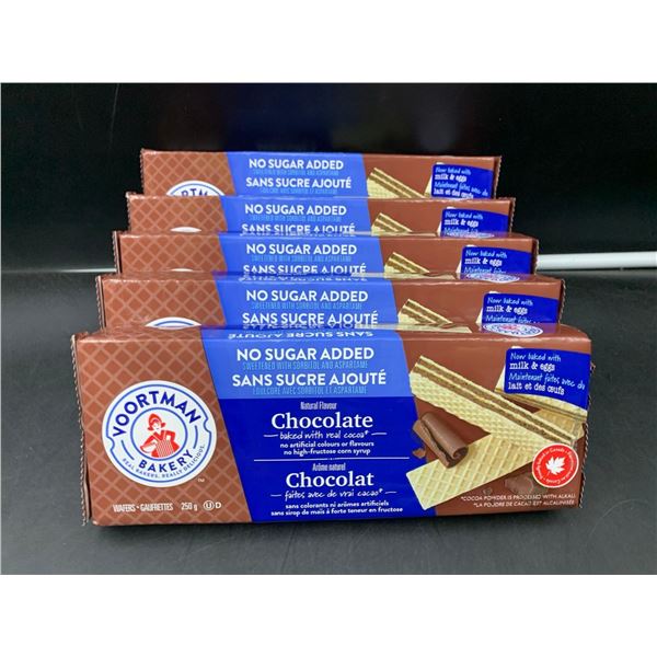 Voortman No Sugar Added Chcoolate Wafer Cookies (5 x 250g)