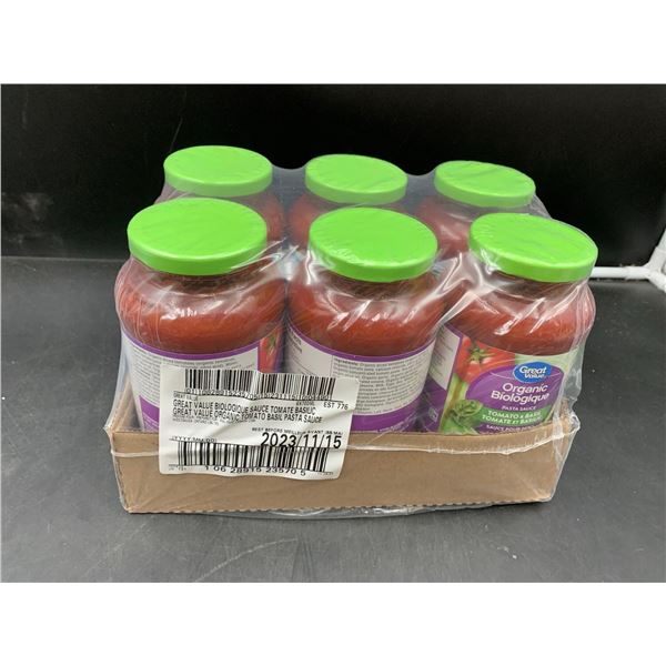 Great Value Tomato & Basil Organic Pasta Sauce (6 x 700ml)