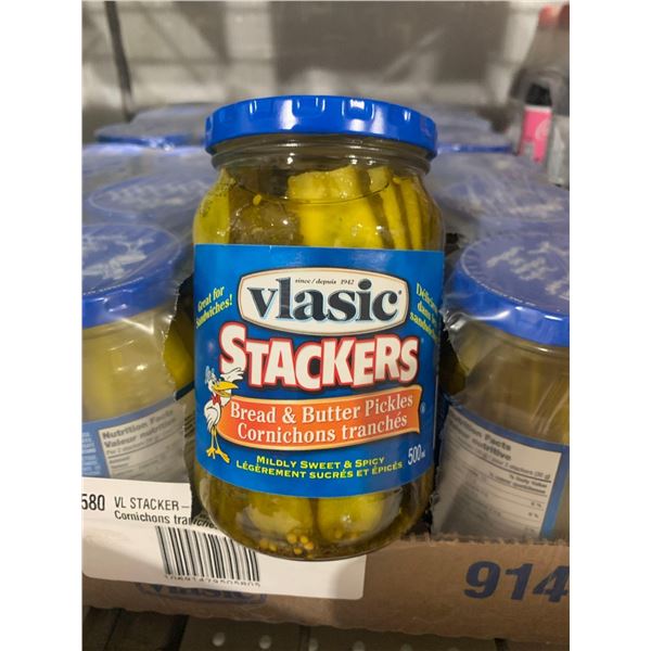 CASE LOT - Vlassic stackers bread & butter pickles 12x500ml