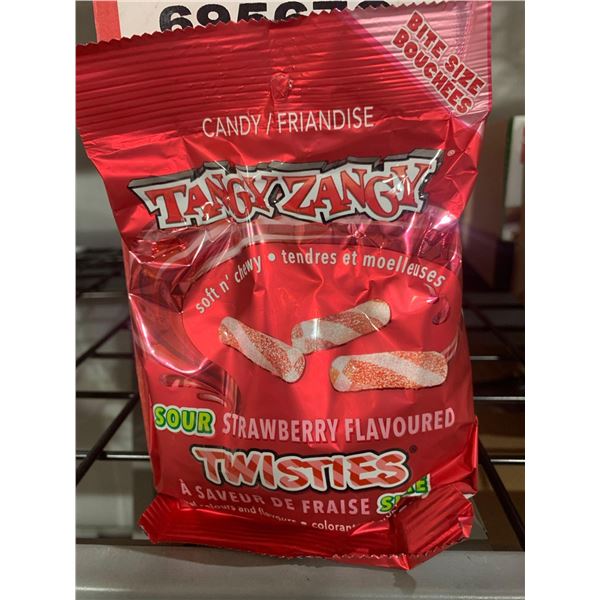 CASE LOT - Tangy Zangy sour strawberry twisties 14x127g