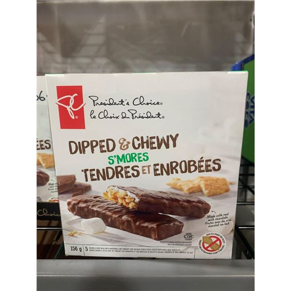 CASE LOT - Presidents choice dipped & chewy s'mores granola bars 12x156g
