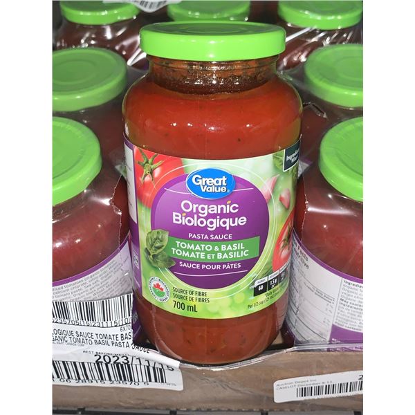 CASE LOT - Great Value organic pasta sauce 6x700ml
