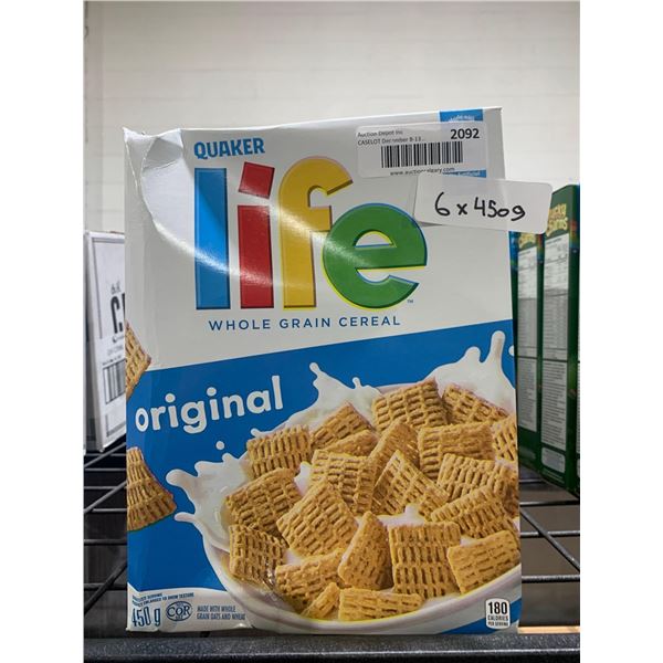 CASE LOT - Quaker life whole grain cereal 6x450g