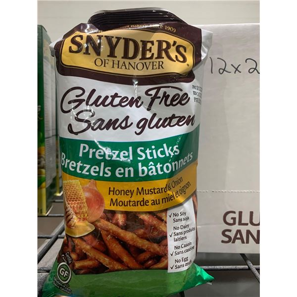 CASE LOT - Snyders gluten free honey mustard pretzel sticks 12x220g