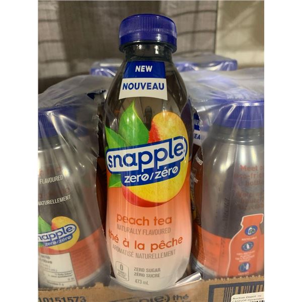 CASE LOT - Snapple zero sugar peach tea 12x473ml