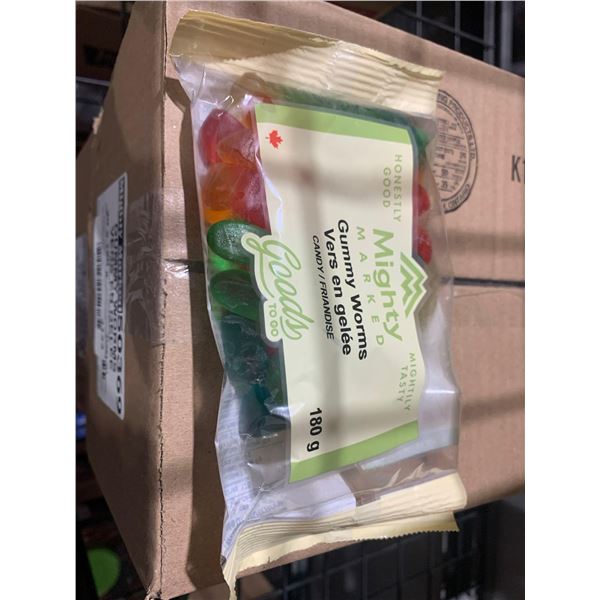 CASE LOT - Mighty marked gummy worms 20x150g