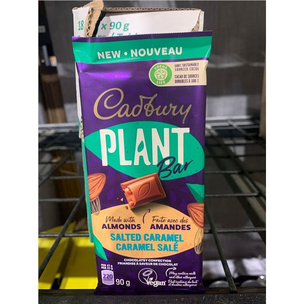 CASE LOT - Cadbury plant based salted caramel chocolate bars 18x90g