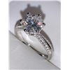 Image 2 : Rounds Brilliant Cut 2.0 Carat moissanite Solitaire Engagement Ring Sterling Silver with Appraisal $