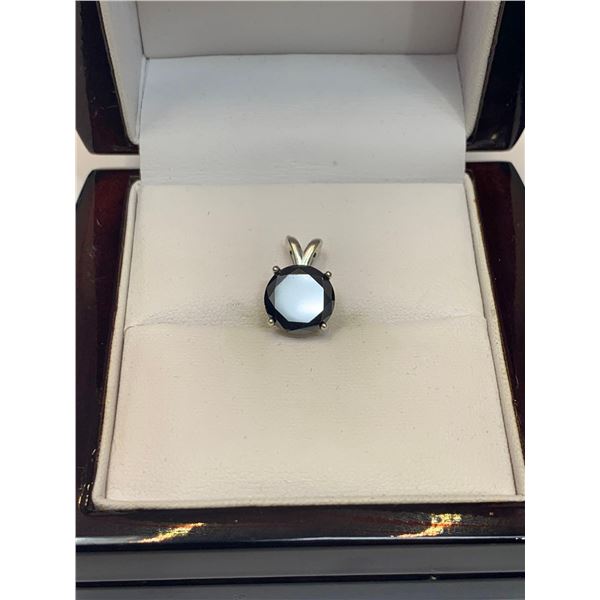 Natural Black Diamond Pendant 4.36 Carat ,925 Silver Pendant Insurance Replacement $3355.00 with Dia