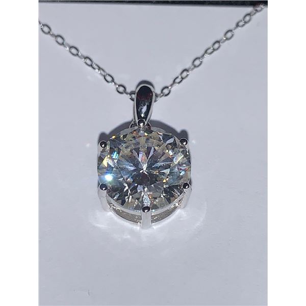 Moissanite Solitaire 5.0 Carat Pendant & Chain Set with Appraisal Certificate $2930.00