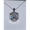 Image 1 : Moissanite Solitaire 5.0 Carat Pendant & Chain Set with Appraisal Certificate $2930.00
