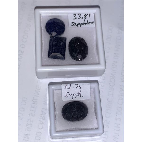 LOT OF 4 - Oval & Emerald Cut Sapphire mountable Solitaires total 46.56 Carats