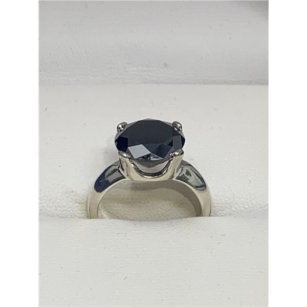 Batural Black Diamond Ring 5.50 Carats Fancy Black grade AAA $4150 Retail Replacement with certifica