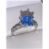 Image 3 : Bue moissanite Solitaire 3.00 Carat Princess Cut Ring - Appraised $2270.00