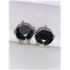 Image 1 : Natural Black Diamond Solitaire earrings 8.14 Carats Fancy Black grade AAA $6045.00 Retail Replaceme
