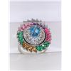 Image 1 : Natural Topaz Multi Color Cluster Ring 5.37 Carats .925 Silver with Appraisal $710.00