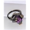 Image 3 : Natural Amethyst Pear Cut 8.87 Carat Solitaire .925 Silver Dress Ring Appraisal Certificate $850.00