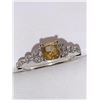 Image 2 : Natural Fancy Cushion Cut Canary Diamond .98 Carat SI-I Grade 14K Gold with Appraisal $8400.00