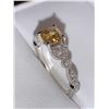 Image 3 : Natural Fancy Cushion Cut Canary Diamond .98 Carat SI-I Grade 14K Gold with Appraisal $8400.00