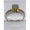 Image 1 : Ladies round Cut Yellow Moissanite 1.0 Carat Solitaire Ring with appraisal $935.00