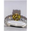 Image 3 : Ladies round Cut Yellow Moissanite 1.0 Carat Solitaire Ring with appraisal $935.00