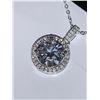 Image 2 : Blue moisannite 3.0 Carat Solitaire Cluster Stone Pendant & chain Set Appraised $2295.00