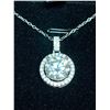 Image 3 : Blue moisannite 3.0 Carat Solitaire Cluster Stone Pendant & chain Set Appraised $2295.00