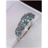 Image 3 : Blue Moissanite Multi Stone 4.0 Carat Anniversary Ring Appraised $2350.00
