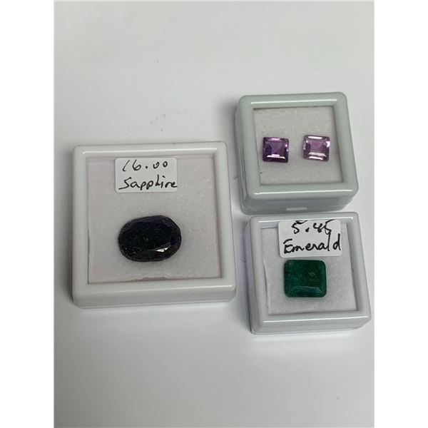 Wholesale Lot of Gemstones - Sapphires, Amethysts & Emerald 25 carats