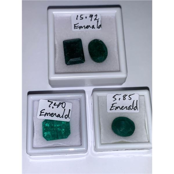 Wholesale Lot of Emeralds - Lot of 4 Total Carats 28.4