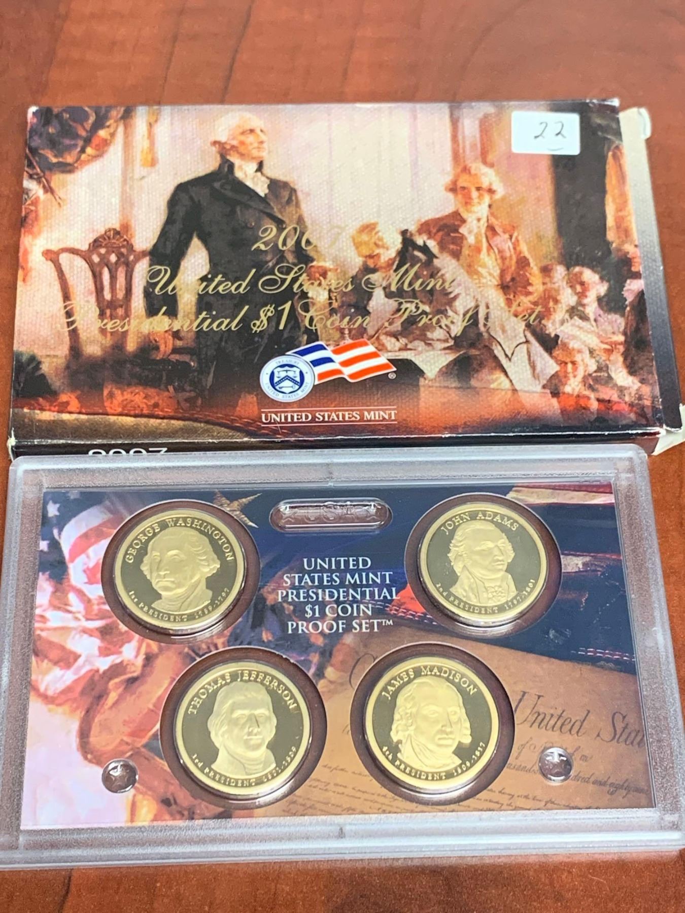 President Proof Set USA Mint Issued - First 4 presidents of the USA Presidential Proof Coin ...
