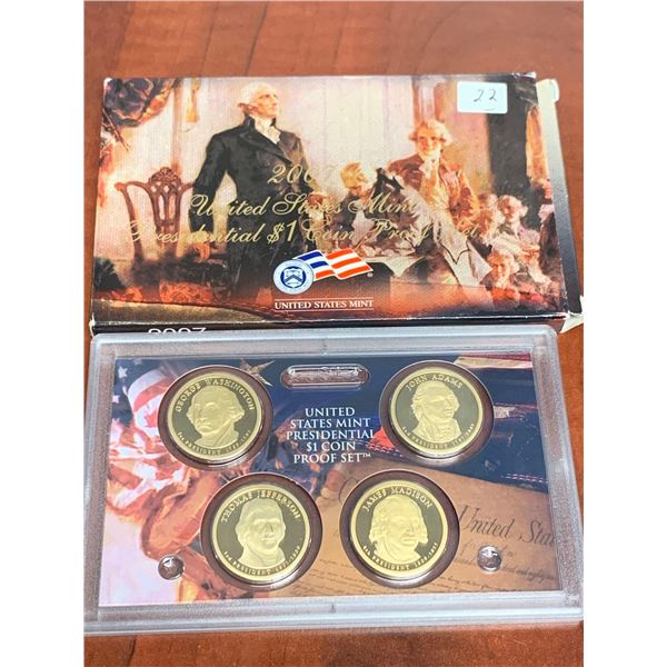 USA Mint Issued - First 4 presidents of the USA Presidential Proof Coin Set of 4: Washington, Jeffer