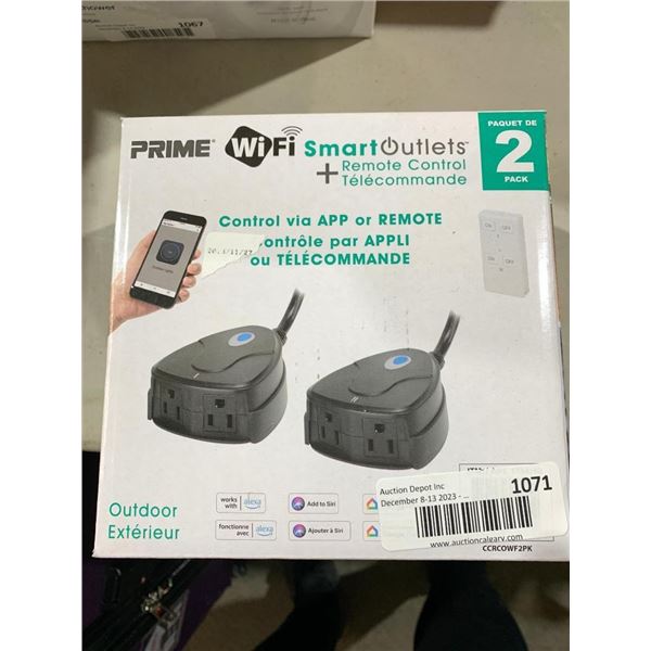 Prime WiFi Smart Outlets + Remote Control Pack of 2