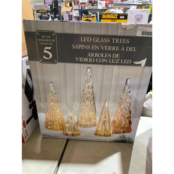 Glass Led Tree Set LED Glass Trees Set of 5