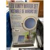 Image 1 : LED Vanity Mirror Set One Vanity Mirror & One Rechargeable Travel Folding Mirror