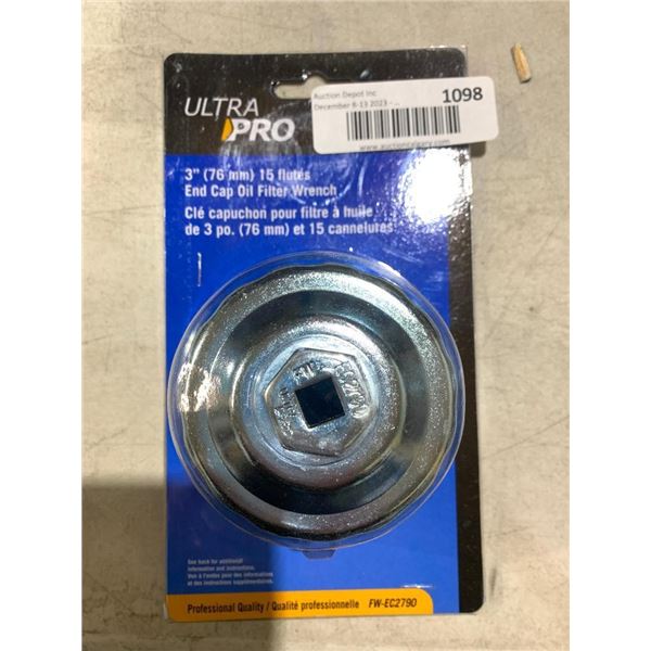 Ultra Pro 3" 15 Flutes End Cap Oil Filter Wrench