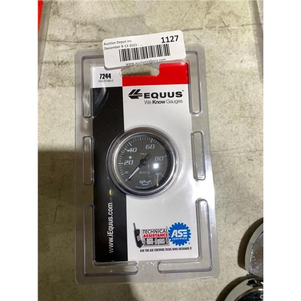 Equus 7244 Oil Pressure Gauge - Black