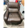 Image 1 : Brown leather reclining chair