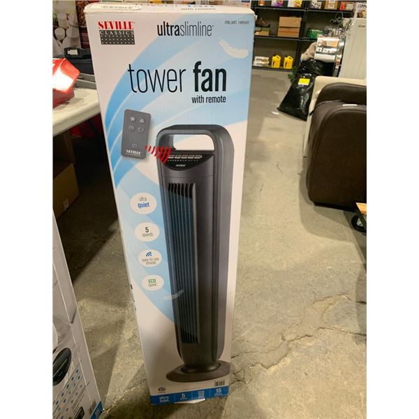 Ultra slim line tower fan with remote