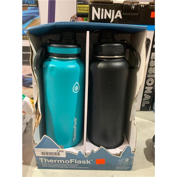 ThermoFlask insulated stainless steel bottles, pack of 2, 1.2L capacity