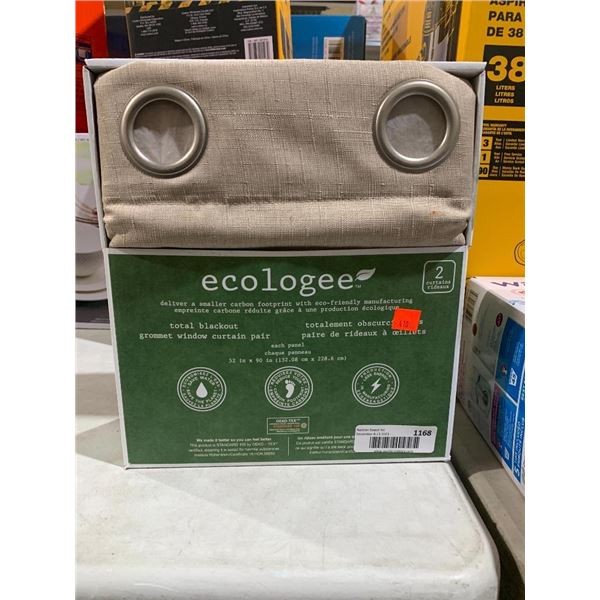 ecologee total blackout curtain pair, 52"x90" each