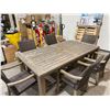 Image 3 : outdoor wood patio table with 6 wicker chairs