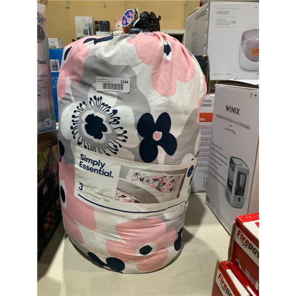 Simply essential abstract blooms 3 piece comforter set